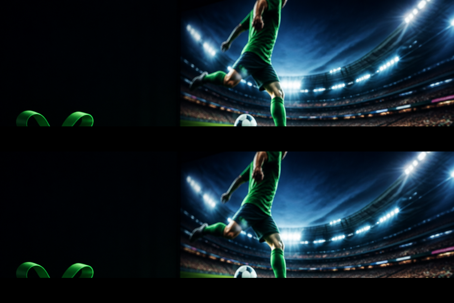 8K IPTV free trial - streaming device and remote with vivid ultra HD sports scene