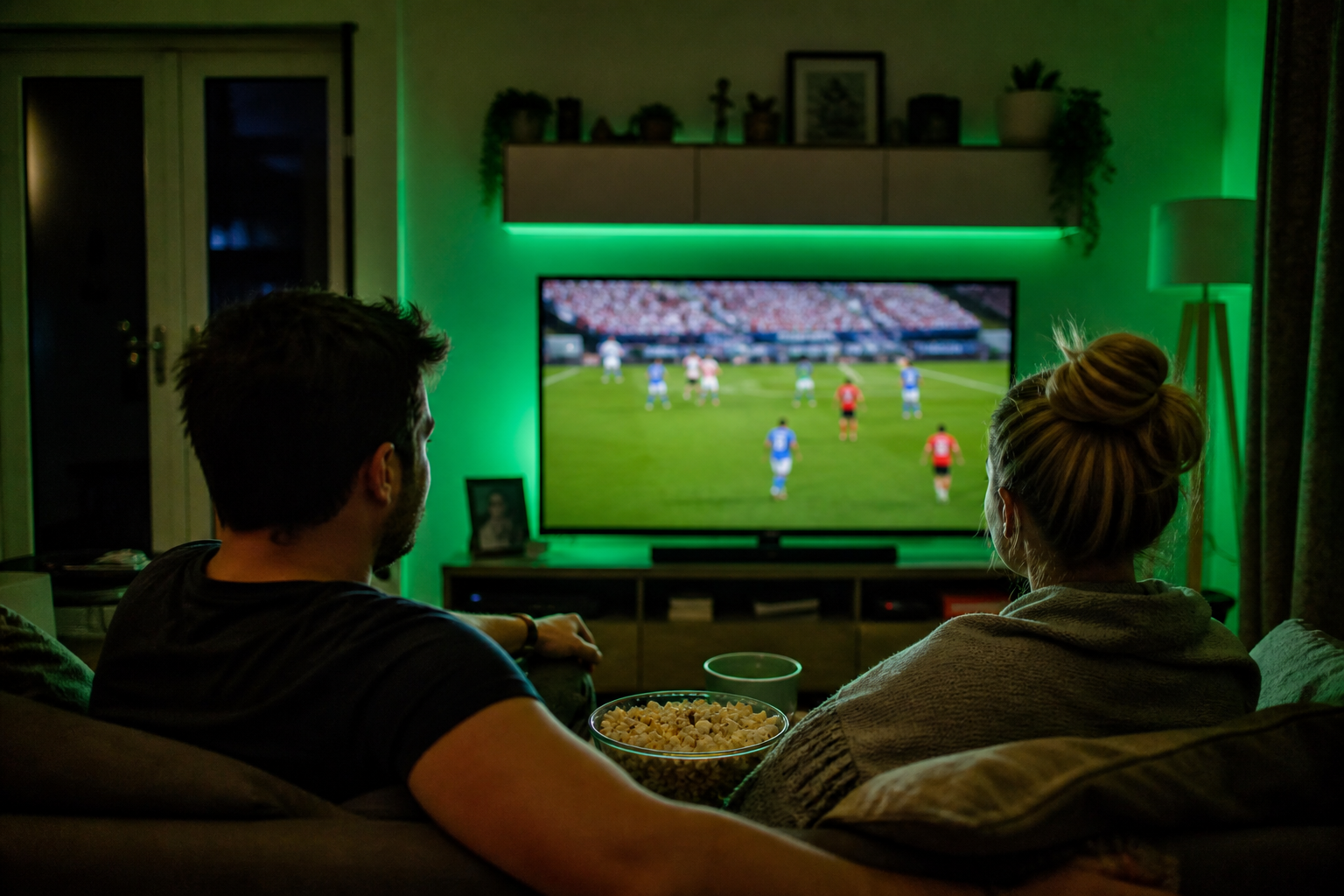Cheap IPTV UK - family watching sports and movies at home for low cost