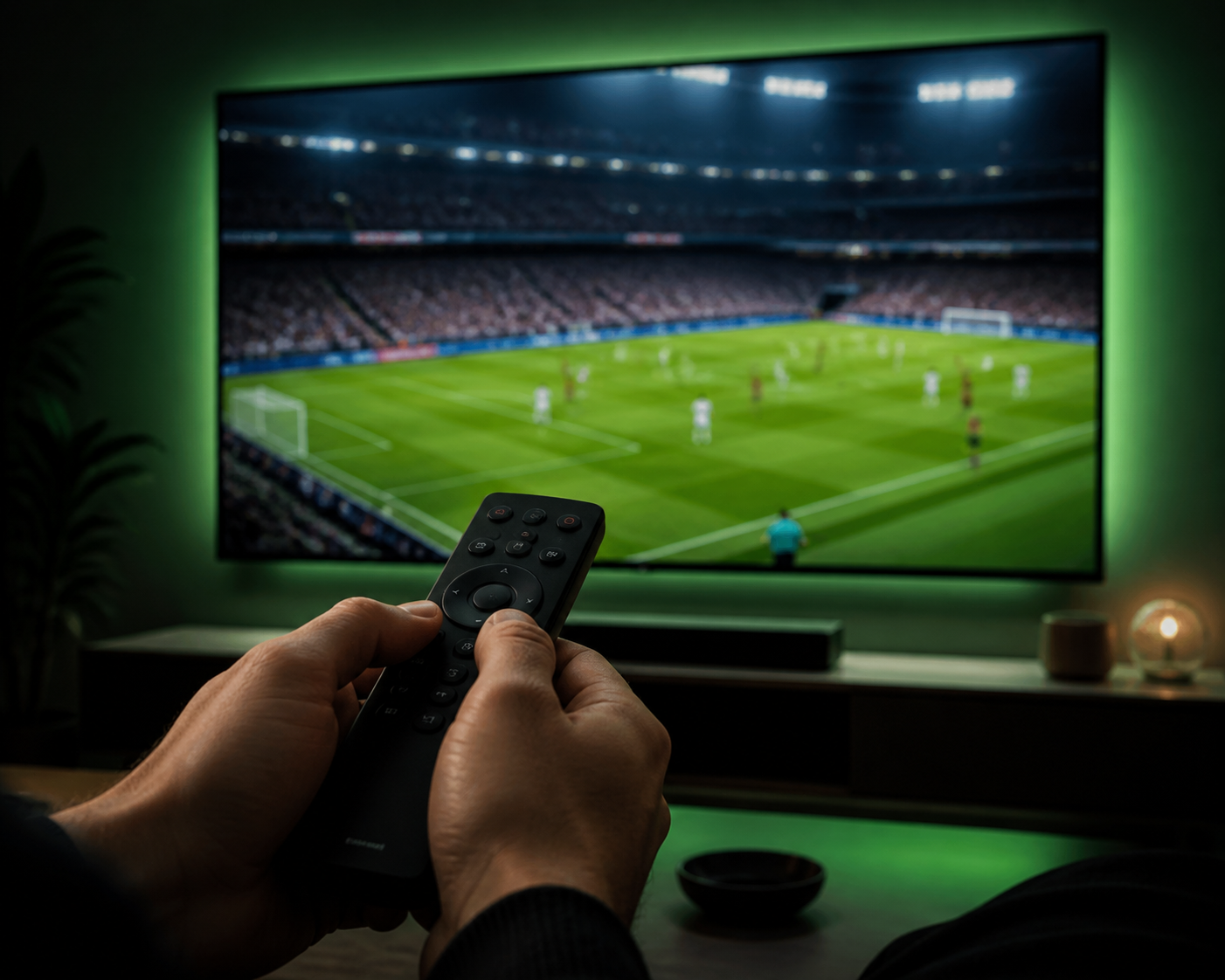 Samsung IPTV - watching 4K sports on Samsung smart TV with remote